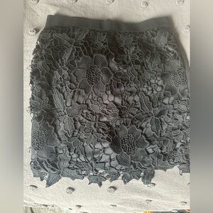 Black lace bodycon mini skirt